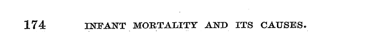 174 INFANT MORTALITY AND ITS CAUSES.