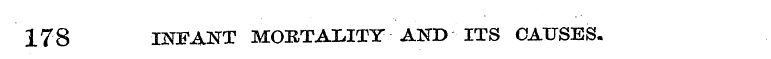 178 INFANT MORTALITY AND ITS CAUSES.
