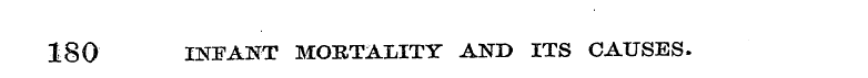 180 INEANT MORTALITY AND ITS CAUSES.