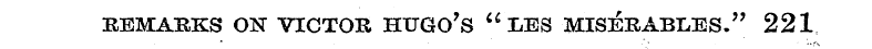 REMARKS ON VICTOR HUGO ? S " LES MISER A...