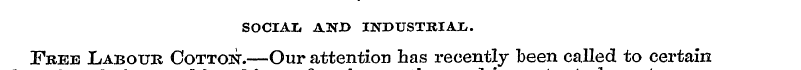 SOCIAL ANJD INDUSTRIAL. Free Labour Cott...