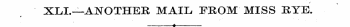 XLI.— ANOTHER MAIL FEOM MISS RYE. W