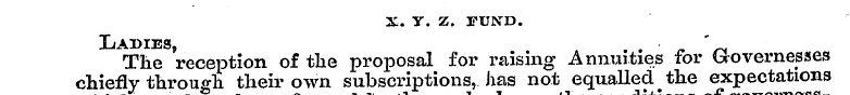 X. Y. Z. FUND. chiefly LlADIES The throu...