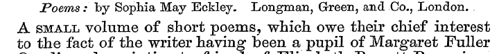 Poems : by Sophia May Eckley. Longman, G...