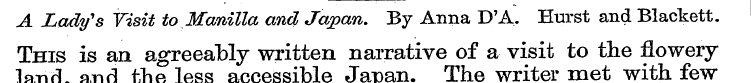 A Lady's Visit to Manilla and Japan. By ...