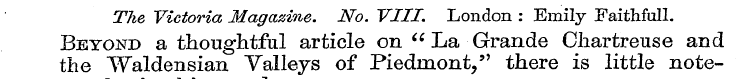 The Victoria Magazine. No. V III. London...