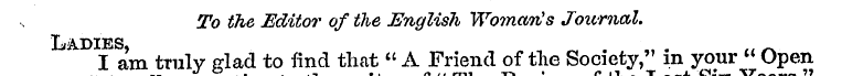 To the Editor of the English Womamts Jou...