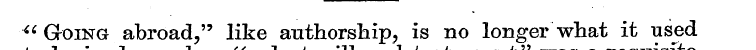 " Going abroad," like authorship, is no ...