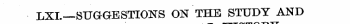 LXL—SUGGESTIONS ON THE STUDY AND