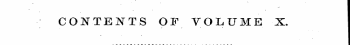 CONTENTS OF VOLUME X.