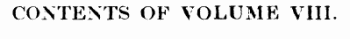 CONTENTS OF VOLUME VIII.