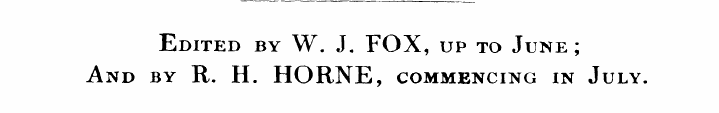 Edited by W. J. FOX, up to June; And by ...