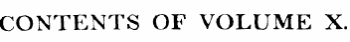 CONTENTS OF VOLUME X.