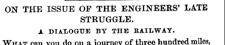 ON THE ISSUE OP THE ENGINEERS' LATE STRU...