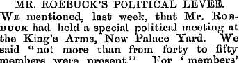 MR. UOEBUOK'S POLITICAL LEVEE. Wia menti...