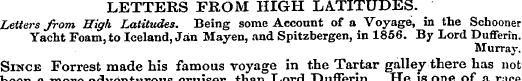LETTERS FROM HIGH LATITUDES. Letters fro...