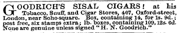 / -^ OO DRICH'S SISAL CIGARS! at las \JT...
