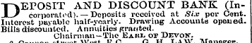 DEPOSIT AND DISCOUNT BANK (Incorporated)...