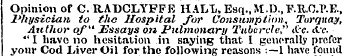 Opinion of C. RADCLYFFE HALTi.Esq.,M.p.,...