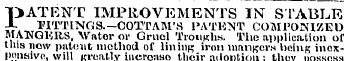 "PATENT IMPROVEMENTS IN STABLE X FITTING...