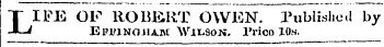 L IFE OF ROBERT OWEN. Published by Ei'iU...