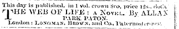This day is published,- in 1 vol. crown ...