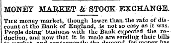 MONEY MARKET & STOCK EXCHANGE. m , ... —...