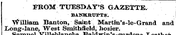 FROM TUESDAY'S GAZETTE BASKETS. " ' jJ^S...