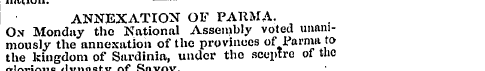n na "° - ANNEXATION OF PARMAOn Monday t...