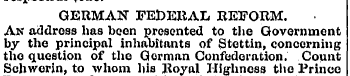 * GERMAN FEDERAL REFORM. • An address ha...