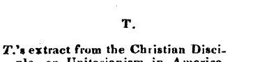 T TV* extract from the Christian Discipl...
