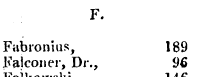 Fabronius, Falconer, Dr., Faikowski, Far...