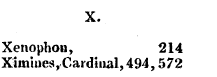 X. Xenophon, Xiinines, Cardinal, 494,