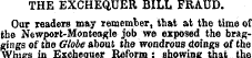 THE EXCHEQUER BILL FRAUD. Our readers ma...
