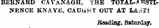 BERNARD CAVANAGH, THE TOTAL-ABSTINENCE K...