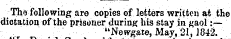 The following are copies of letters writ...
