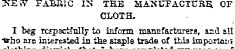 2fEW FABRIC-IN THE MANUFACTURE OF CLOTH....
