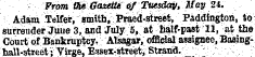 From the Gazette of Tuesday, May 21. Ada...