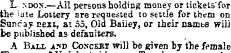 L ndox.—All persons holding money or tic...