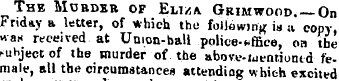 The Mobdsb of Eliza G-rimwood. —On Frida...
