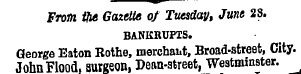 From the Gazette of Tuesday, June 28. BA...