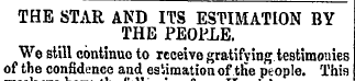 THE STAR AND ITS ESTIMATION BY THE PEOPL...