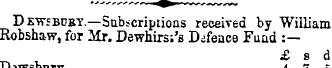 Dewsbdry.—Subscriptions received by Will...