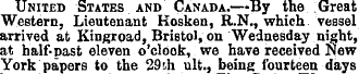 United States and Canada.—By the Great W...