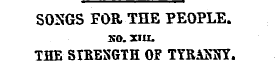SONGS FOR THE PEOPLE SO. XIII. THE SIRES...
