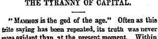 THE TTBJLNNY OF CAPITAL " Mamhon is the ...