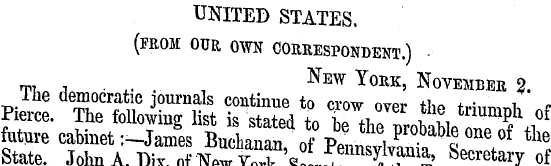 UNITED STATES. (from our own corresponde...