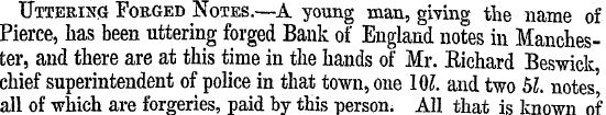 Uttering Forged JNotes.—A young man, giv...