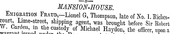 o—MANSION-HOUSE. Emigration FiuuD,-Lione...