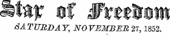 SATURDAY, NOVEMBER 27, 1852.